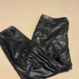 Abercrombie & Fitch Shiny Black Leather Pants